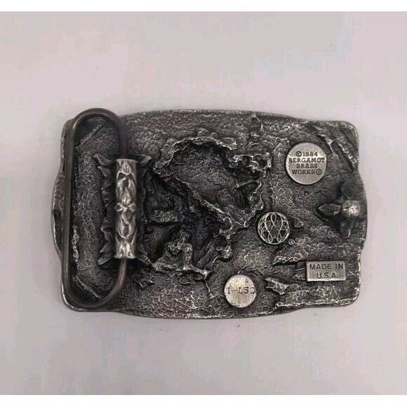 Vintage Bergamot Gold Panner 1984 Western Belt Buckle With Gold Accents - Picture 6 of 8